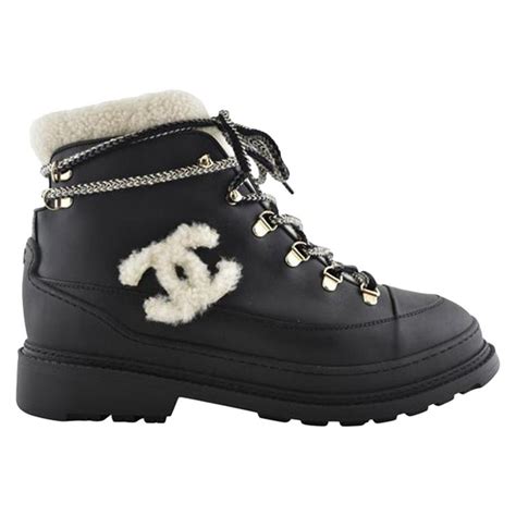 chanel shearling lined winter boots